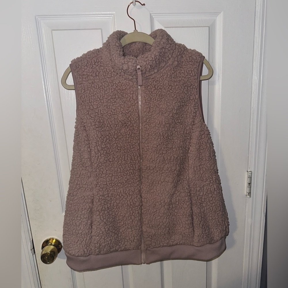 Pink fuzzy vest size XL